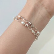 تصویر دستبند ماهی نقره و مروارید پرورشی 