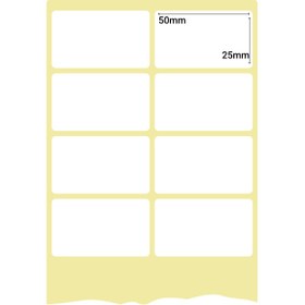 تصویر لیبل دو ردیفه کاغذی 50x25 میلی متر 