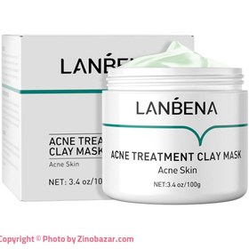 تصویر ماسک ضد جوش خاک رس لانبنا LANBENA Acne Treatment Clay Mask Acne Skin