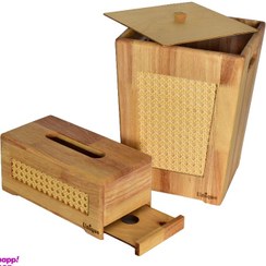 تصویر ست سطل و جای دستمال کاغذی یونیک کد ۲۹۶۹ 