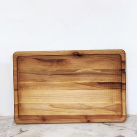 تصویر سینی چوبی مستطیل بزرگ Large rectangular wooden tray