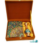 تصویر ست هدیه گلدان صراحی 20 مس و پرداز و رومیزی ترمه 