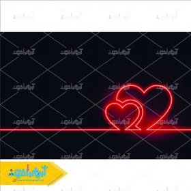 تصویر دانلود وکتور پس زمینه قلب قرمز درخشان برای طراحی 