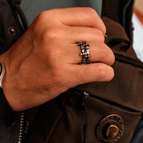 تصویر انگشتر مردانه صلیب نمادین کد RI17 