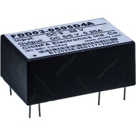 تصویر مبدل ولتاژ چینفا 250 میلی آمپر CHINFA FDD03-0505D4A DC/DC IN:9-36V OUT:5/5V 