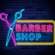 تصویر تابلو نئون آرایشگاه قیچی 