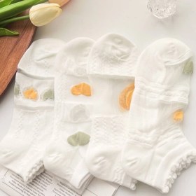 تصویر جوراب مچی شیشه ای طرح قلب تکی 