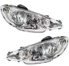 تصویر چراغ جلو کروز مناسب پژو 206 جفت Crouse Automotive Front Left & Right Lighting For Peugeot 206