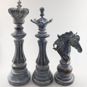 تصویر مجسمه طرح شاه مدل شطرنج مجموعه سه عددی 
