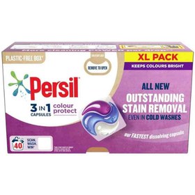 تصویر قرص ماشین لباسشویی هلندی پرسیل Persil 3 in 1 COLOR Protect محافظ رنگ لباس بسته 40 عددی 