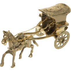 تصویر دکوری کالسکه اسب سوار برنزی 