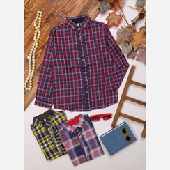 تصویر پیراهن پسرانه موهر پشمی چهارخونه سایز ۴ تا ۶ سال 