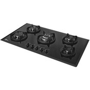 تصویر اجاق گاز شیشه ای اخوان مدل گیتا GI35 مشکی Akhavan GI35 Glass Gas Stove Black