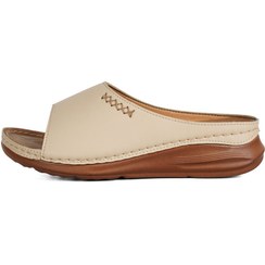 تصویر مدل دمپایی زنانه طبی اصل روفرشی و بیرونی مناسب خارپاشنه، پادرد و کمردرد کد۱۰۷ - کرم / 