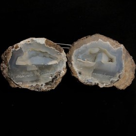 تصویر توپی عقیق ژئود ابی رنگ به وزن 600 گرم با ژئود تاولی Geode agate