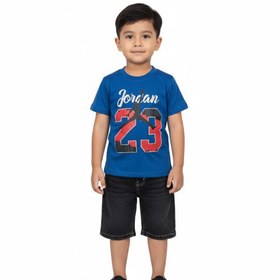 تصویر ست تی شرت و شلوارک پسرانه مدل بسکتبال کد 1226 