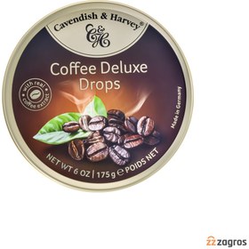 تصویر آبنبات قهوه قوطی فلزی 175 گرم کاوندیش اند هاروی Cavendish & Harvey Coffee Deluxe drops 