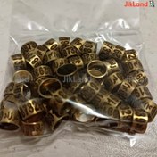 تصویر حلقه پا کبوتر برنجی-لیزری با حک اسم و شماره موبایل 