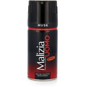 تصویر اسپری خوش بو کننده بدن مردانه مدل قرمز150 میلی لیتر مالیزیا ا Malizia Musk Deodorant Spray For Men 