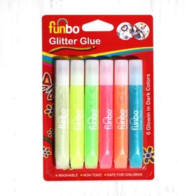 تصویر چسب اکلیلی شب تاب Funbo Glitter Glue 6 Piece