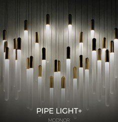 تصویر لوستر مدرن پایپ لایت پلاس 1 شاخه گرد 