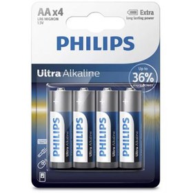 تصویر باتری آلکالاین فیلیپس Ultra Alkaline AA LR6E4B/97 بسته 4 عددی 