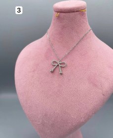 تصویر گردنبند استیل پاپیونی رنگ ثابت 