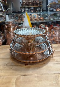 تصویر دیس مسی دسته دار سایز ۴ 