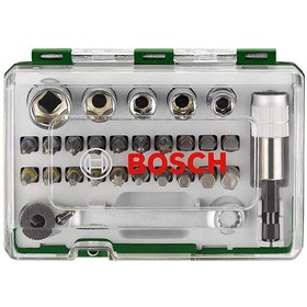 تصویر مجموعه 28 عددی سری بکس و پیچ گوشتی بوش مدل 2607017331 Bosch 2607017331 Ratchet Wrench And Screwdriver Set 28 PCS