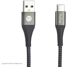 تصویر کابل تبدیل USB به USB-C پرووان مدل PCC390C طول 1 متر مشکی کابل تبدیل