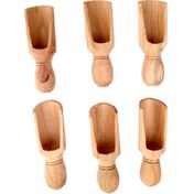 تصویر قاشق ادویه چوبی بسته شش عددی 