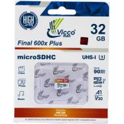 تصویر کارت حافظه microSDHC ویکومن مدل Extra 600X کلاس 10 استاندارد UHS-I U3 سرعت 90MBps ظرفیت 32 گیگابایت به همراه کارت ریدر Vicco Man Final 600X UHS-I U3 Class 10 90MBps microSDHC Card 32GB