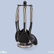 تصویر ست کفگیر و ملاقه یونیک مدل UN-1196 دسته استیل Unique Stainless Steel Handle Ladle & Turner Set Model UN-1196