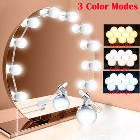 تصویر ریسه دور آینه 10 لامپ Vanity Mirror Lights 2.7m USB Vanity Mirror Lights 10 Lamp