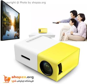 تصویر ویدئو پروژکتور پرتابل Borrego Mini LED yellow portable Borrego Mini projector LED yellow portable