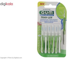 تصویر برس بين دندانی تراولر شماره 3 سبز جی يو ام کد 1414 GUM Green Interdental brush TRAVLER number 03 CODE 1414