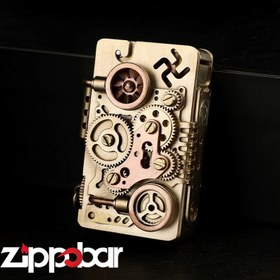 تصویر فندک دست ساز چرخ دنده-Handmade Kerosene Steampunk Lighter 