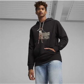 تصویر هودی مشکی مردانه x وان پیس مدل تر بلک - سویشرت مردانه مشکی برند puma Men's Black x One Piece Hoodie Tr Black Men's Sweatshirt