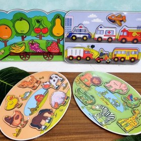 تصویر پازل یک تکه چوبی کودک 