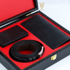 تصویر ست سه تیکه مدیریتی چرم طبیعی لیزارد vcs1 