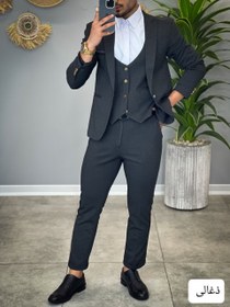تصویر ست کت و شلوار مردانه اطلسی _ کد 1020 