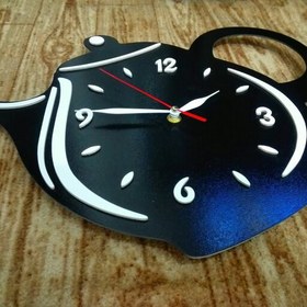 تصویر ساعت دیواری قوری فنجان چوبی+هدیه 