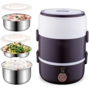 تصویر ظرف غذای برقی لانچ باکس مدل Hot Star ظرفیت ۲ لیتر دو طبقه استوانه‌ای 