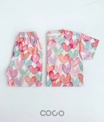 تصویر ست تی شرت و شرتک کبریتی طرح حیوانات - سایز 