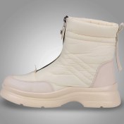 تصویر نیم بوت زنانه کاپشنی جلو زیپ دار کرم کد 526 