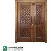 تصویر درب چوبی ورودی ساختمان مدل M4 