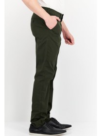 تصویر شلوار چینو مردانه فیت باریک و کشی، رنگ زیتونی برند selected homme Men Slim Fit Stretchable Solid Chino Pants, Olive