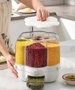 تصویر جا حبوباتی چرخشی طرح گل سایز کوچک ۶ خانه 