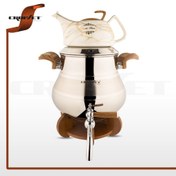 تصویر کتری قوری مدل السا با پایه وارمر کروپ ست کد 2904 