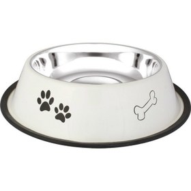تصویر لوازم گربه فروشگاه اوجیلال ( EVCILAL ) ظرف غذای سگ استیل طرح دار Oripet Paw-Bone 96 Oz – کدمحصول 383182 